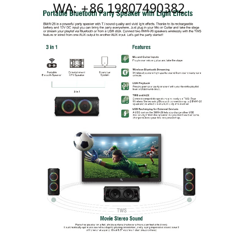 Woofer - Portable 6.5 Inch Active Speaker Box,