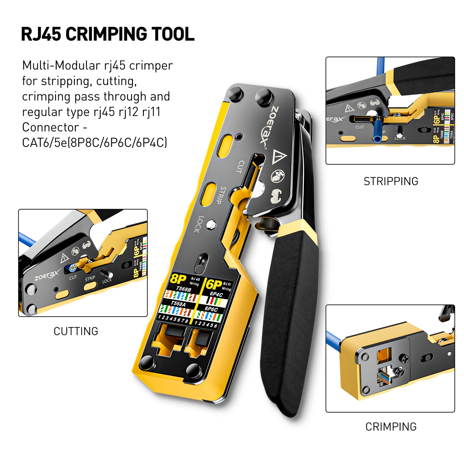 ZoeRax RJ45 CAT6 CAT5E Crimp T - Rj45 Jack review and price