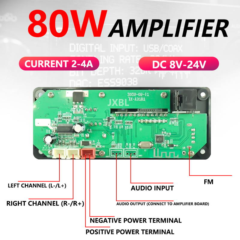 80W Bluetooth 5.0 MP3 Decoder  - Dac Board review and price